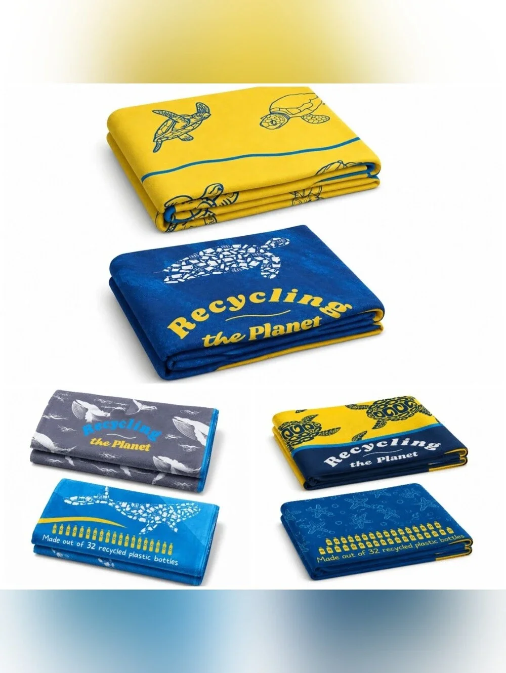 Eco-Friendly  Beach Towel Double-Sided Design |Soft Quick-Dry| Sand Proof 3 PACK